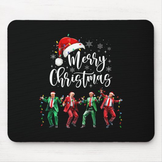 トランプダンおもしろいスサンタクロースメリークリスマスクリスマス マウスパッド (正面)