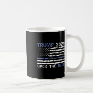 トランプチェック ブルー 薄い青いライン 警察応援Tシャツ コーヒーマグカップ
