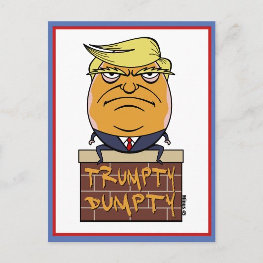 トランプティDumpty – ドナルド・トランプ漫画 ポストカード (正面)