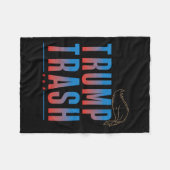 トランプテグランジル2024ガービおもしろいージュ フリースブランケット (正面(横))