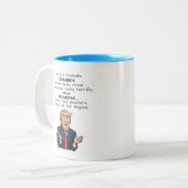 トランプテリおもしろいックおじいちゃんコーヒーマグコーヒーカップ ツートーンマグカップ (正面左)