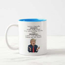 トランプテリおもしろいックおじいちゃんコーヒーマグコーヒーカップ ツートーンマグカップ