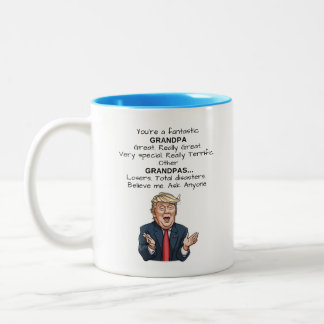 トランプテリおもしろいックおじいちゃんコーヒーマグコーヒーカップ ツートーンマグカップ