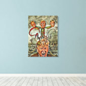 トランプトゥル型枠抽象芸術水色 キャンバスプリント (インサイチュ (ウッドフロア))