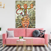 トランプトゥル型枠抽象芸術水色 キャンバスプリント (インサイチュ (リビング))