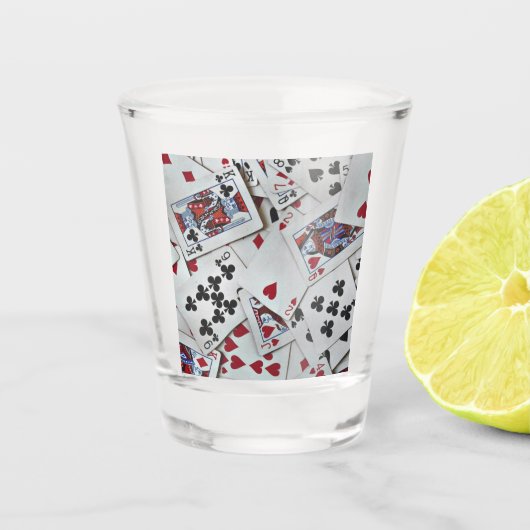 トランプトランプのポーカーゲームクイーンキング ショットグラス (正面)