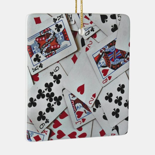 トランプトランプのポーカーゲームクイーンキング セラミックオーナメント (右)