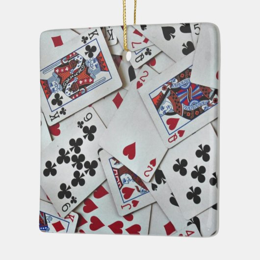 トランプトランプのポーカーゲームクイーンキング セラミックオーナメント (左)