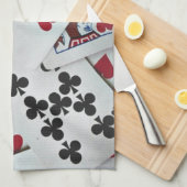 トランプトランプのポーカーゲームズクイーンキング キッチンタオル (四つ折り)