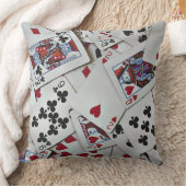 トランプトランプのポーカーゲームズクイーンキング クッション (ブランケット)