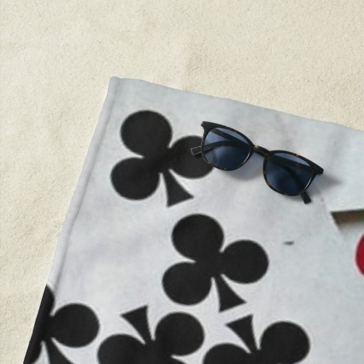 トランプトランプのポーカーゲームズクイーンキング ビーチタオル (インサイチュ)