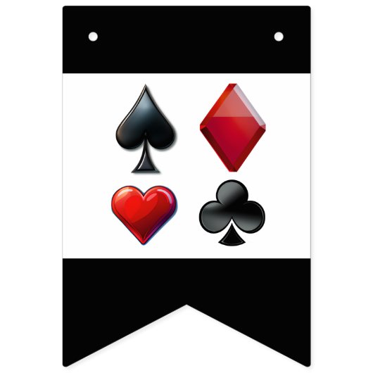 トランプトランプのポーカーハッピーバースデーバナー バンティングフラッグ (第1の旗)