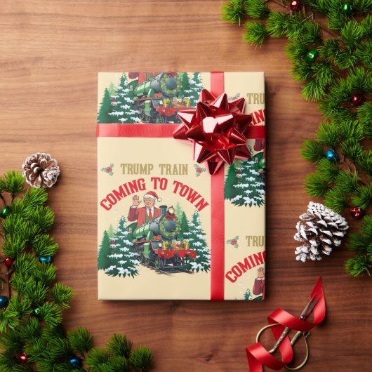 トランプトレイン来の町クリスマスマガへ ラッピングペーパー (クリスマスギフト)