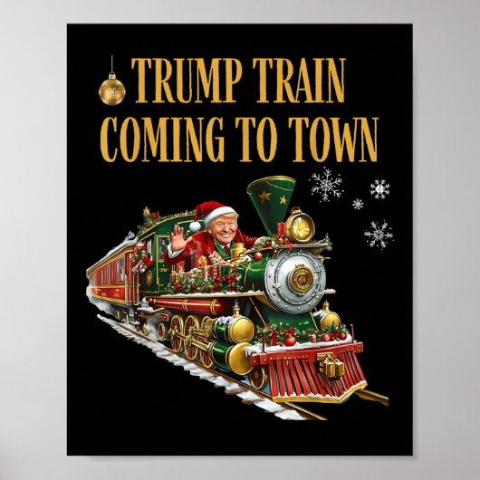 トランプトレイン来ズから町へクリスマスおもしろいサンタC ポスター (正面)