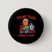 トランプトレイン来ズから町へクリスマスおもしろいサンタC 缶バッジ (正面)