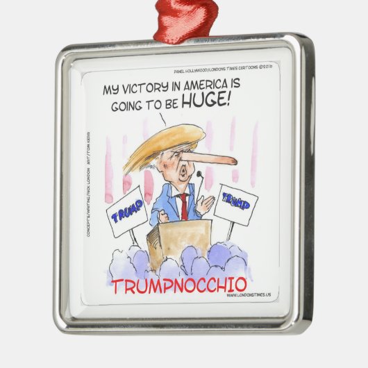トランプノッチオおもしろいドナルドトランプのアイテム メタルオーナメント (左)