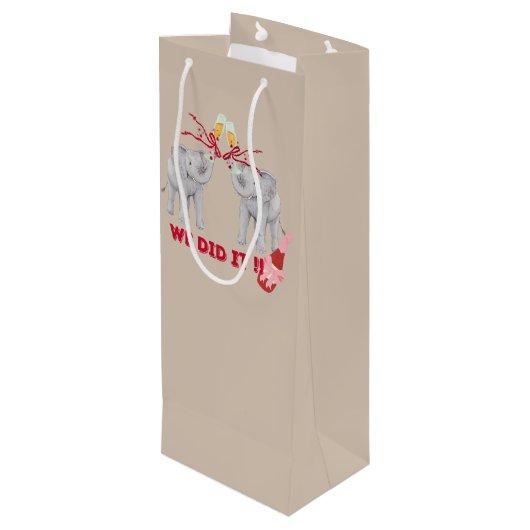 トランプハリスケネディバイデン氏おもしろいかわいい象 ワインギフトバッグ (裏面アングル)