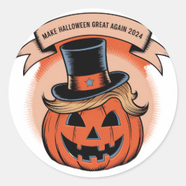 トランプハロウィーンパンプキンステッカー ラウンドシール