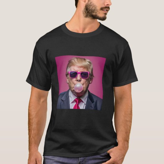 トランプバおもしろいブルガムピンクサングラスフェロンプレシ Tシャツ (正面)