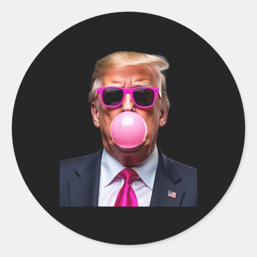トランプバブルガムピンク ラウンドシール (正面)