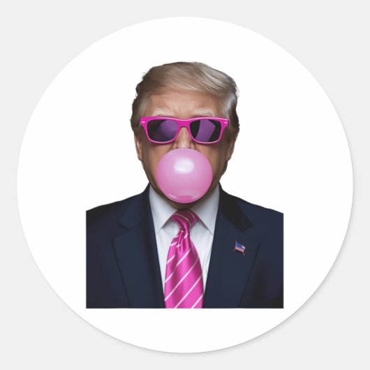 トランプバブルガムピンク ラウンドシール (正面)