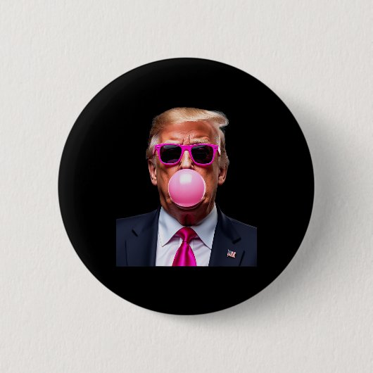 トランプバブルガムピンク 缶バッジ (正面)