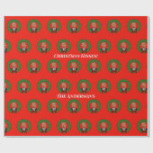 トランプパッおもしろいカーとリースクリスマス ラッピングペーパー (フラット)