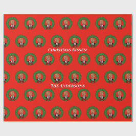 トランプパッおもしろいカーとリースクリスマス ラッピングペーパー