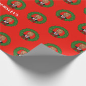 トランプパッおもしろいカーとリースクリスマス ラッピングペーパー (角)