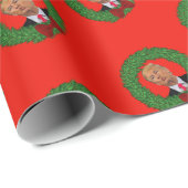 トランプパッおもしろいカー&グリーンリースクリスマス ラッピングペーパー (ロールコーナー)