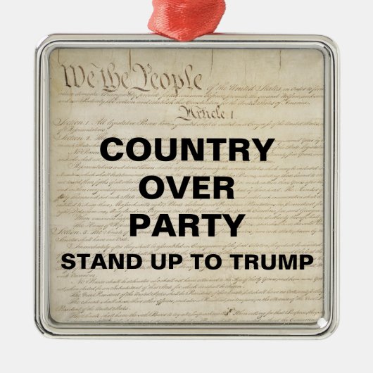 トランプパーティーに対抗する国 メタルオーナメント (正面)