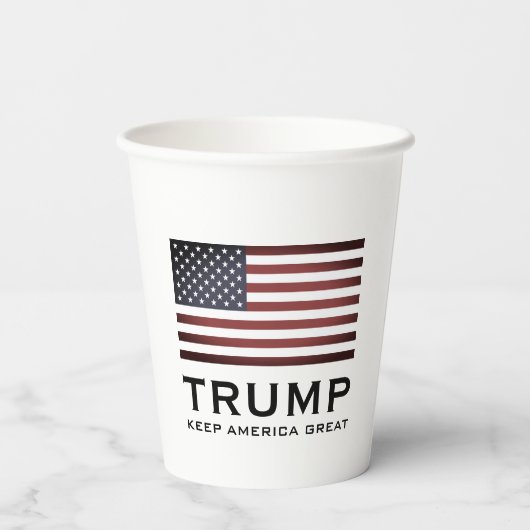 トランプパーティーカップと米国国旗保 – アメリカ素晴らし 紙コップ (裏面)