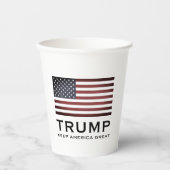 トランプパーティーカップと米国国旗保 – アメリカ素晴らし 紙コップ (正面)