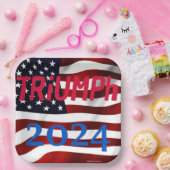 トランプパーティープレート- "TRiUMPh 2024" ペーパープレート (パーティー)