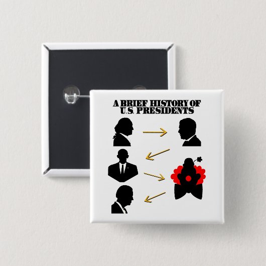 トランプピエロ:アメリカの大統領の短い歴史 缶バッジ (正面&裏面)