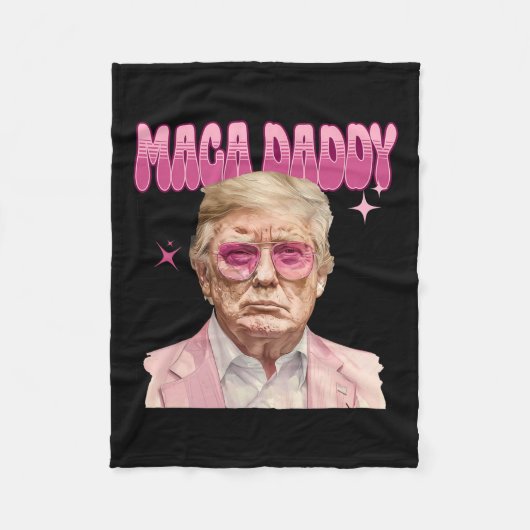 トランプピンクサングルマガダディおもしろいトランプ2024 フリースブランケット (正面)