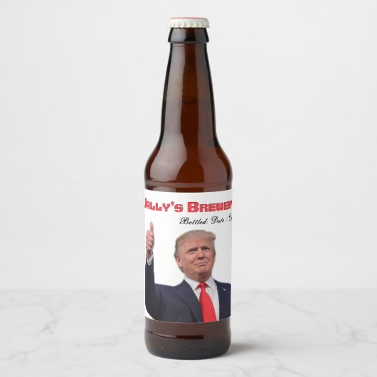 トランプファブクリエイティブおもしろいビールボトルラベル ビールラベル (正面)