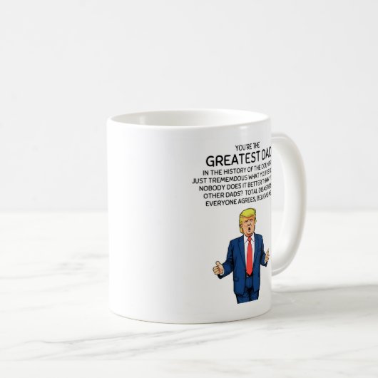 トランプファーザーズデイトランプパパ誕生日 コーヒーマグカップ (正面右)