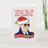 トランプフリークリスマスプレジデントのジョーバイデン氏 おもしろい シーズンカード (正面)