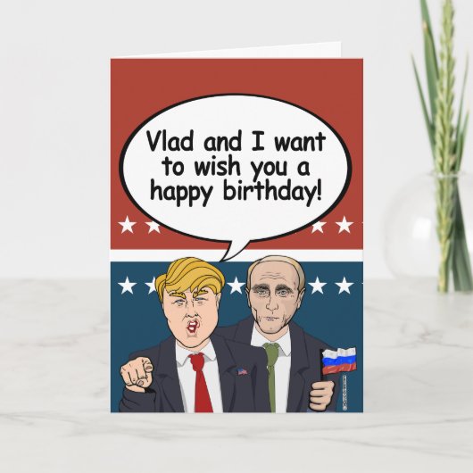 トランププーチン誕生日カード – Vladamir and I wish you カード (正面)