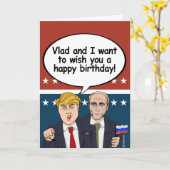 トランププーチン誕生日カード – Vladamir and I wish you カード (黄色い花)