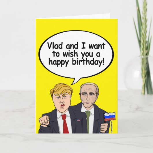 トランププーチン誕生日カード – Vladamir and I wish you カード (正面)