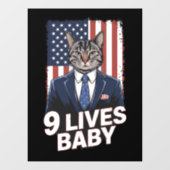 トランプヘアアメリカ国旗9のライブとスイートの猫 ウィンドウサイン (シート)