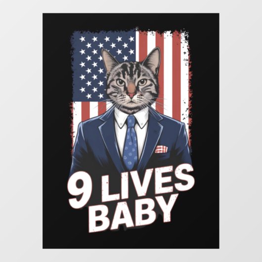 トランプヘアアメリカ国旗9のライブとスイートの猫 ウィンドウサイン (シート)