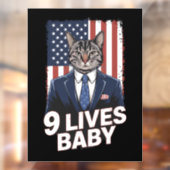 トランプヘアアメリカ国旗9のライブとスイートの猫 ウィンドウサイン (シート2)