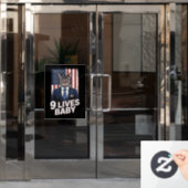 トランプヘアアメリカ国旗9のライブとスイートの猫 ウィンドウサイン (オフィスドア)