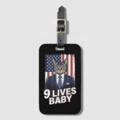 トランプヘアアメリカ国旗9のライブとスイートの猫 ラゲッジタグ (正面縦)