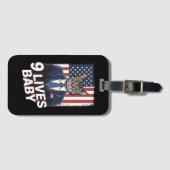 トランプヘアアメリカ国旗9のライブとスイートの猫 ラゲッジタグ (正面横)