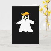 トランプヘア幽霊ハロウィンコスチューム笑わされるかわいい カード (黄色い花)