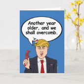 トランプヘア誕生日カード – 私たちはオーバーコーム – カード (黄色い花)